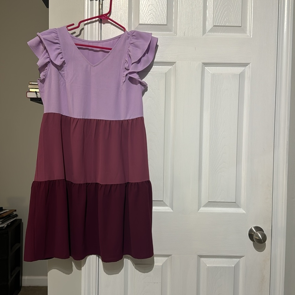 Amazon Purple Tiered Ruffled Sundress